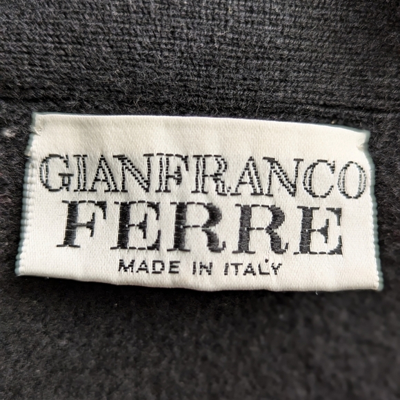 Vintage Gianfranco Ferre Made in Italy Wool Minimalist Vest Neutral Cardigan - Picture 5 of 8